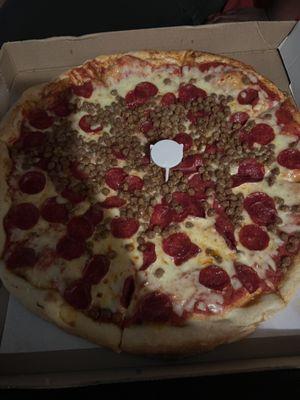 Jumbo Beef Sausage & Beef Pepperoni Pizza