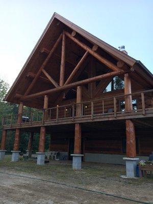 Sealed a beautiful log cabin.