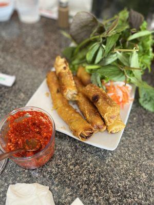 Spicy pepper and eggrolls