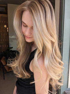 Bright, blonde balayage