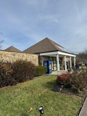 Tourist info building with restrooms