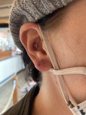 Fresh lobe stack under older conch