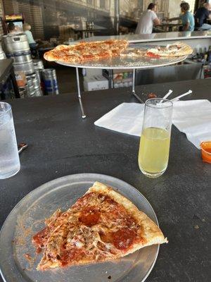 New Yorker Pizza and pineapple mimosa