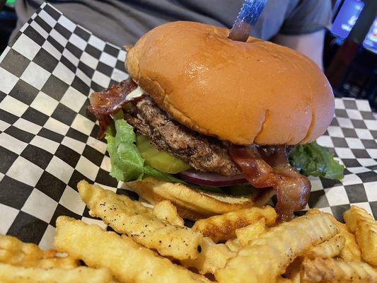 Burger and fries