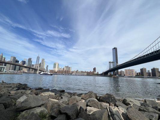 Beautiful vantage point for the Brooklyn and the Manhattan Beach.