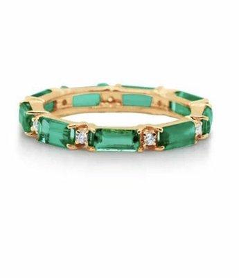 Emerald and Diamond Stack Ring