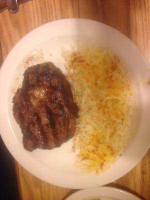 Rib steak n hash browns