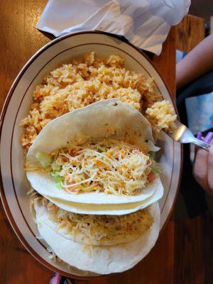 Soft Tacos w/rice