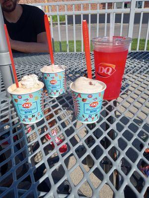 Cookie dough, pumpkin pie and Carmel cheesecake mini blizzard 's cherry slushy