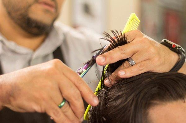 Some shots from a photo shoot that was done in our shop while we were cutting hair.