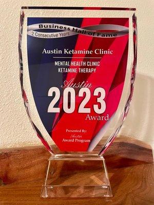 2023 Austin Award for Austin Ketamine Clinic for Mental Health Clinic in Ketamine Therapy