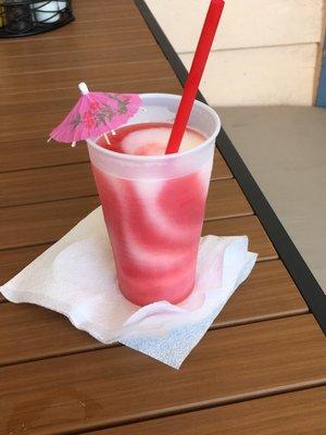 Strawberry pina colada wine freeze!