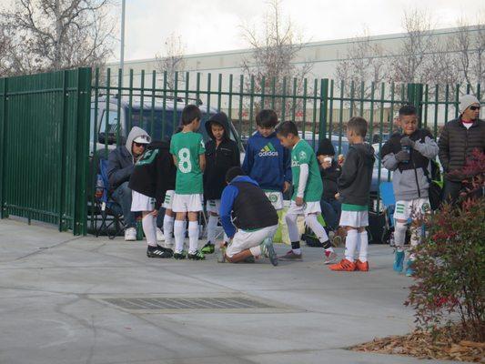 Youth Team getting ready for their game!