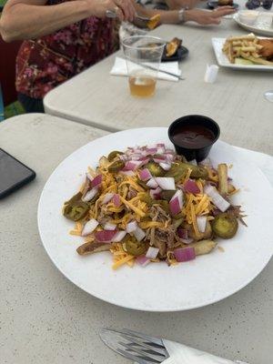 Loaded nachos with pulled pork