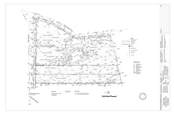 Sample of a finished drawing of Architectural Topographic Survey.