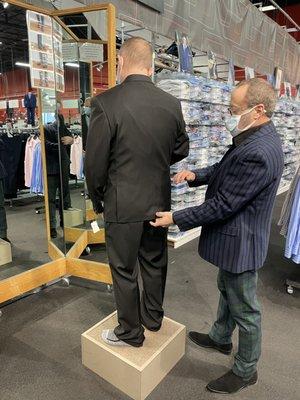 Hubby getting fitted for a suit.