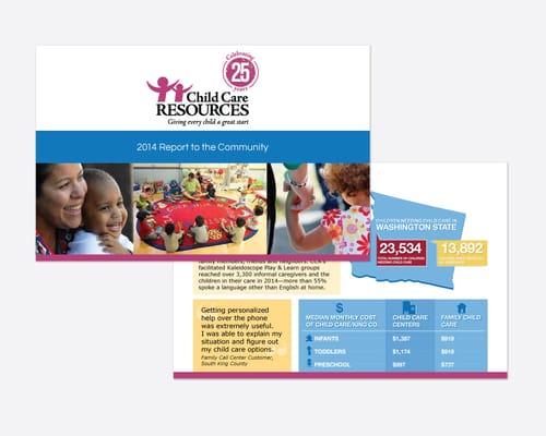 Annual report design for Child Care Resources.