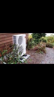 Mitsubishi ductless condenser installed