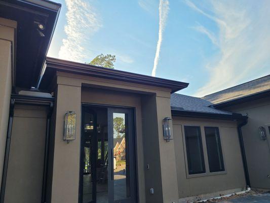 We recently installed Black 6" Gutters, 3"x 4" Black Downspouts, Black Screen on this beautiful home.