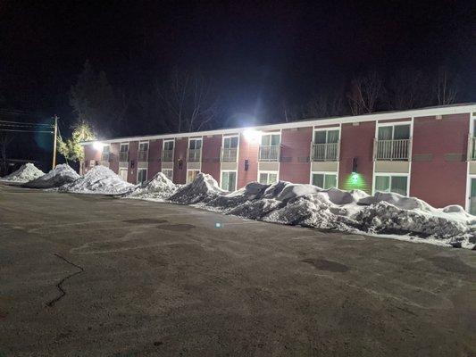 As you pull in the driveway, you are actually seeing the backside of the main building.