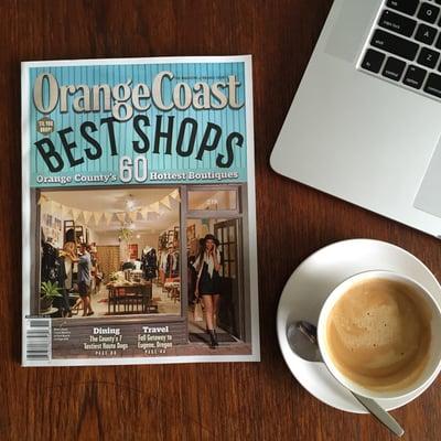 Orange Coast Magazine cover and recognized one of best shops in Orange County.