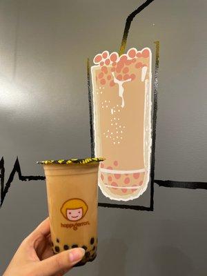 Medium Cold Dark Brown Sugar Boba Milk Tea