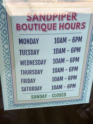 New hours