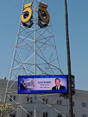 Channel 5 news tower. Tribute to Sam Rubin