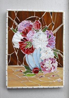 Overflowing mosaic art by Diane Hoffer