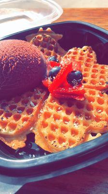 Waffle with a scoop of Acai!