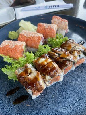 Top: Dynamite Roll Bottom: Dancing Eel Roll