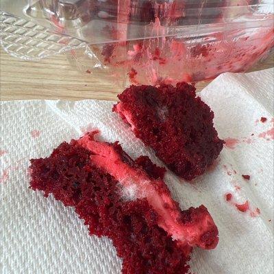 Mold growing on red velvet cake