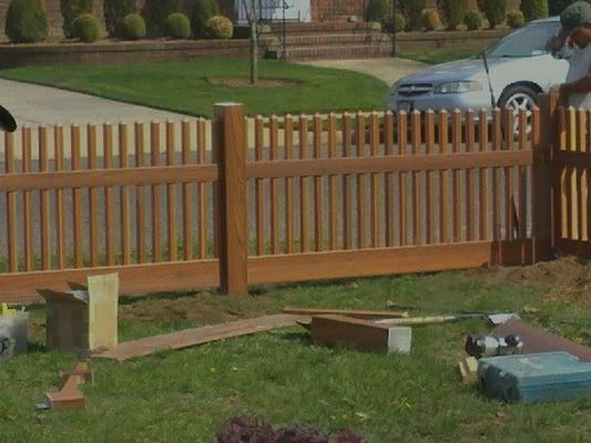 During installation of picket fencing