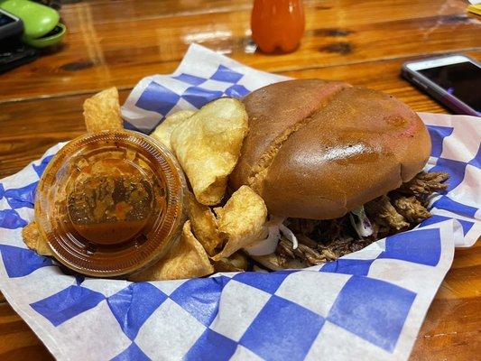 Chopped Brisket Sandwich