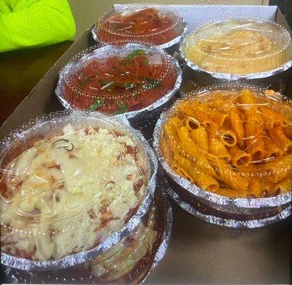 Penne Alla Vodka, Sausage & Peppers, Chicken Parmigiana Dinner, Chicken Francese Dinner, Manicotti Dinner, Spaghetti & Meatballs Dinner!