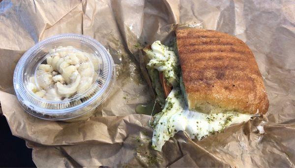 1/2 Grilled Caprese Panini and side of Pasta Salad