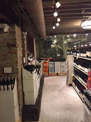 Good selection - wine down stairs