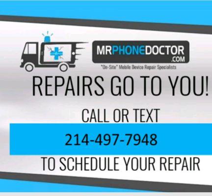 Call or text us to schedule mobile repair service.