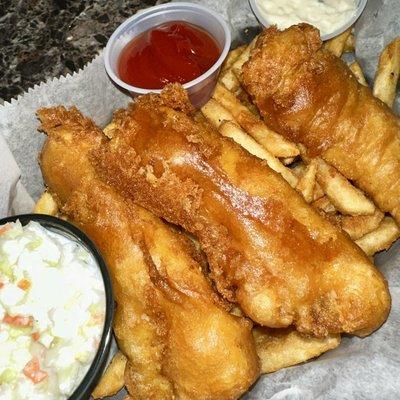 Beer Battered Fish and Chips - delicious