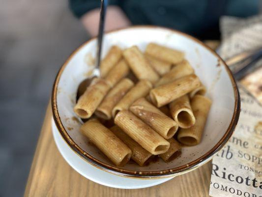 Veal reduction rigatoni