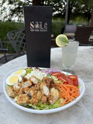 Cobb Salad and Honeysuckle Garden Cocktail