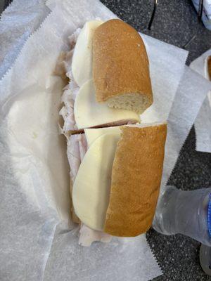 Turkey and Provolone Cheese half grinder