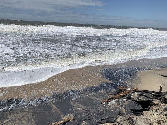 After the storm our beach is eroded