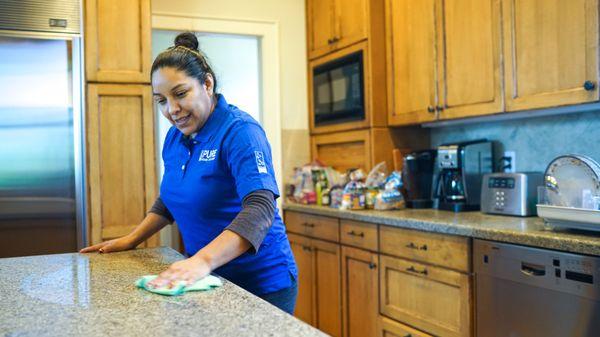 Cleaning countertop surfaces