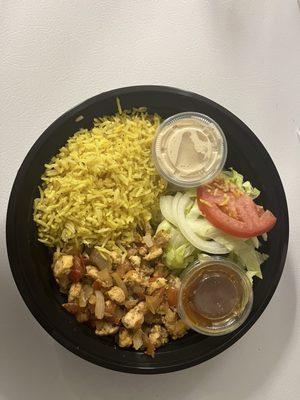 Chicken shawarma platter