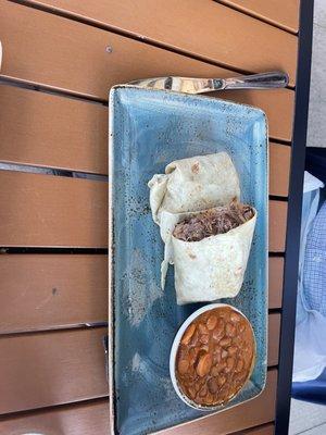 Burrito with charro beans