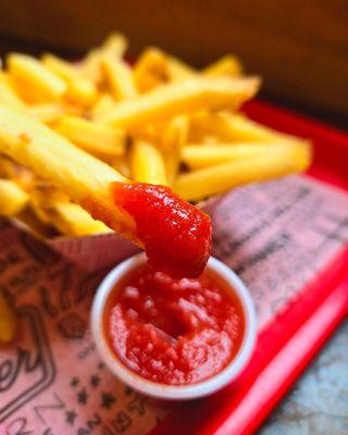 Fries with homemade ketchup.