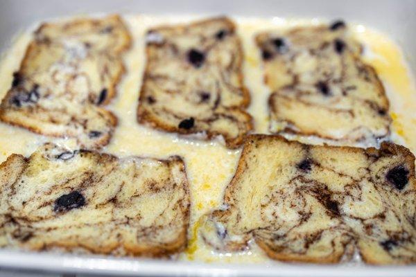 Greenlee's Blueberry Cinnamon Bread ($7/loaf) is great for French Toast!