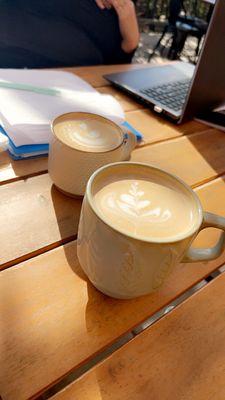 Almond joy latte and ferrero rocher latte.