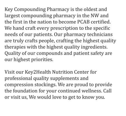 Who is Key Compounding and Key2Health Nutrition Center